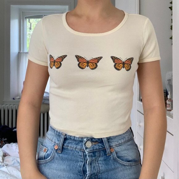 Urban Outfitters | Tops | Urban Outfitters Butterfly Crop Top | Poshmark